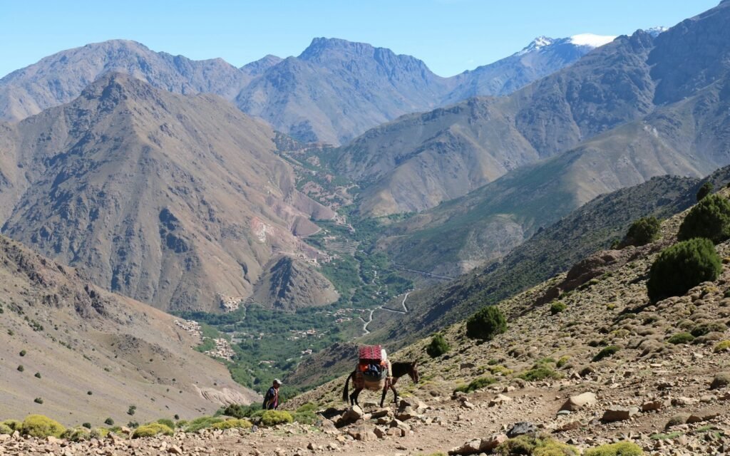 Hiking trail in the Atlas Mountains near Marrakech