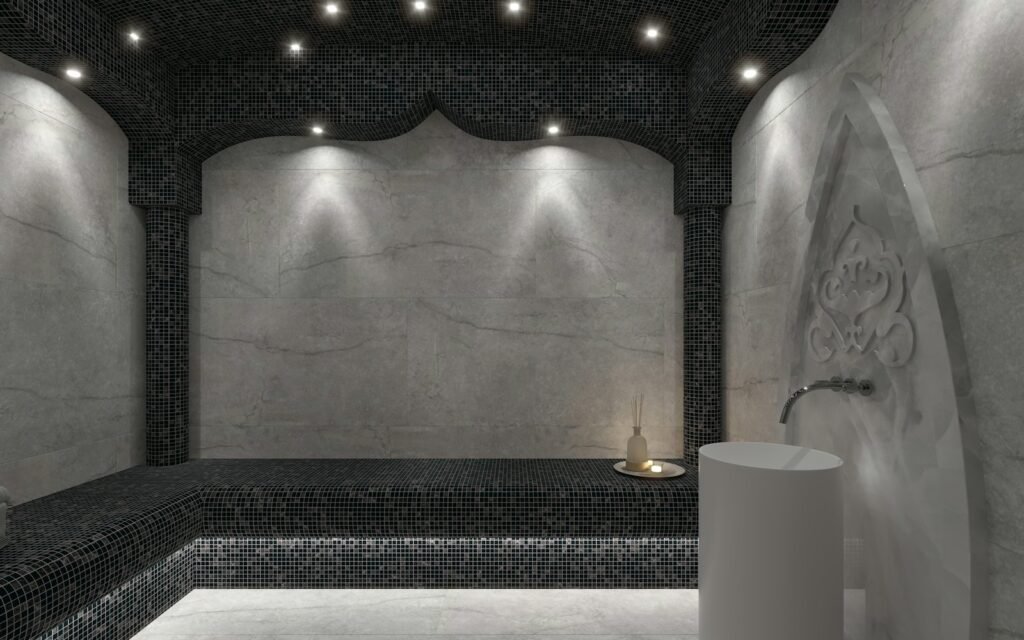 Traditional stone hammam steam room