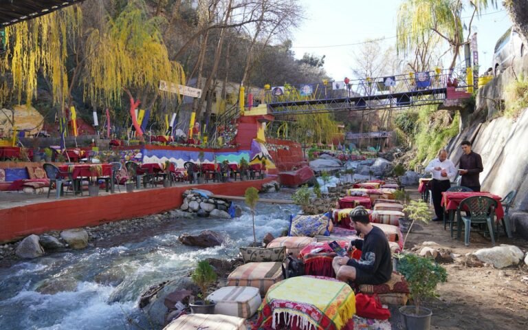Riverside cafés in the Ourika valley, Atlas Mountains
